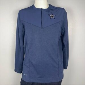 Nike Navy Dallas Cowboys Sideline Dri-FIT Half-Zip Pullover Mens L Navy Blue